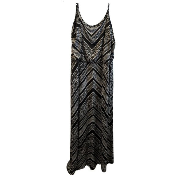Cache Maxi Dress, Women's Large, Chevron Pattern, Adjustable Straps - Picture 1 of 12